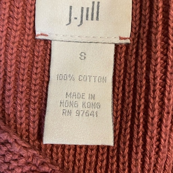 j Jill Lightweight Maroon/Pink Button Down Cardigan One Pocket Size Small - Picture 7 of 7